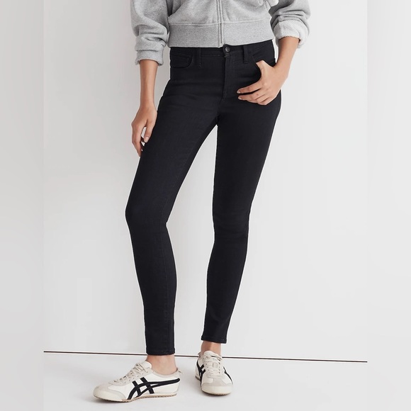 NWT Madewell nm180 9" Mid-Rise Roadtripper Skinny Jeans in black size 26 - Picture 1 of 9